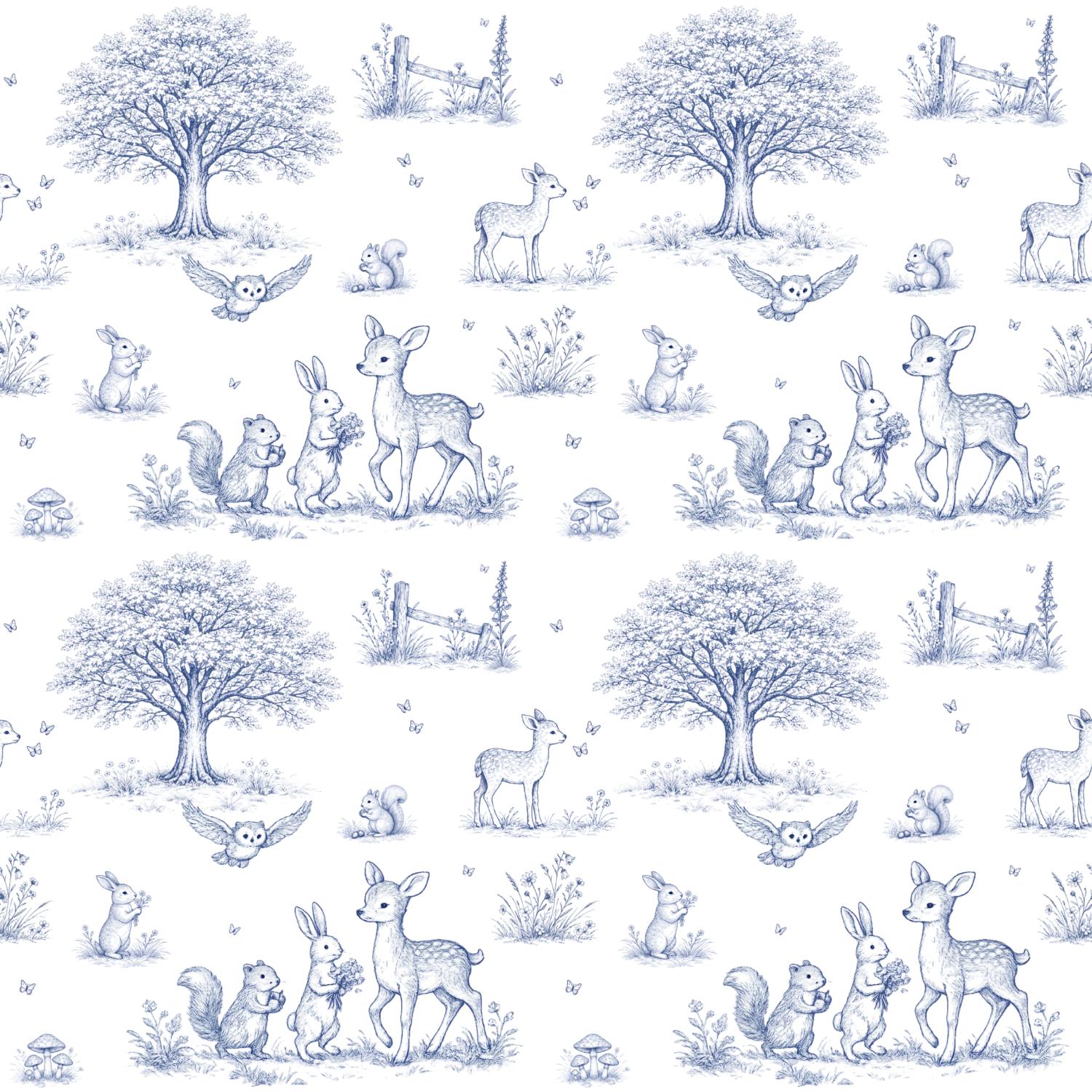 COLECCIÓN TOILE DE YOUY BOSQUE AZUL 1 ( EN 10 TEJIDOS DISTINTOS )
