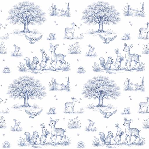 COLECCIÓN TOILE DE YOUY BOSQUE AZUL 1   ( EN 10 TEJIDOS DISTINTOS )