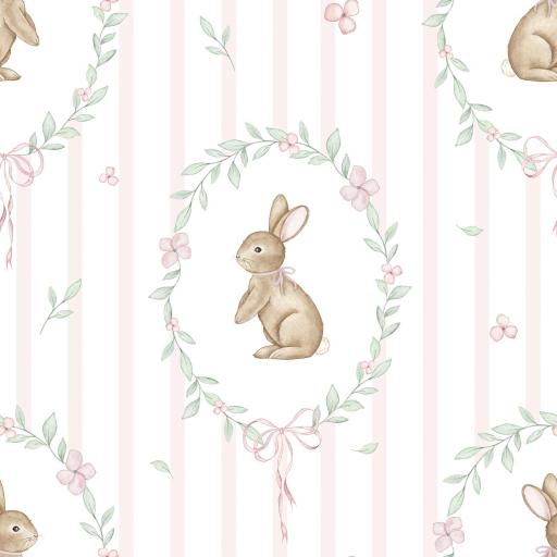 CONEJITO EN MARCO DE FLORES ( EN 10 TEJIDOS DISTINTOS ) 