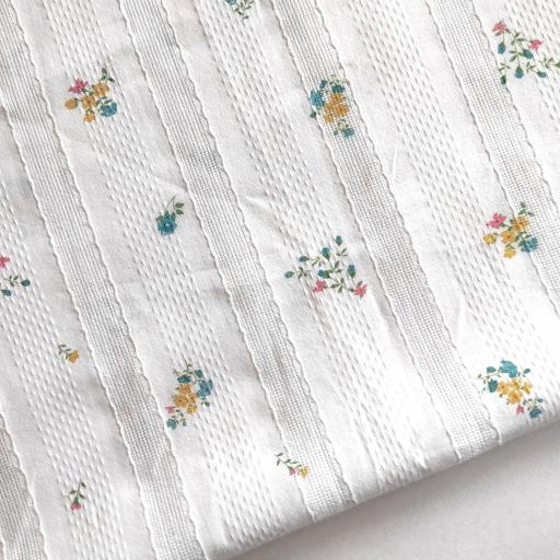 POPELÍN FILTIRÉ BLANCO FLORECITAS TURQUESA/AMARILLO 