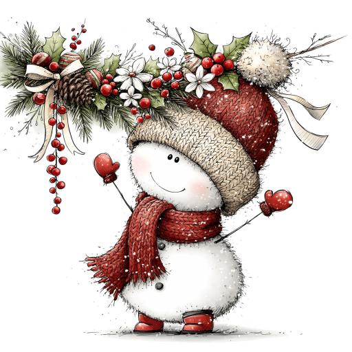 TRANSFER DTF MUÑECO DE NIEVE NAVIDAD 21 ( 12/14 cm )  [0]
