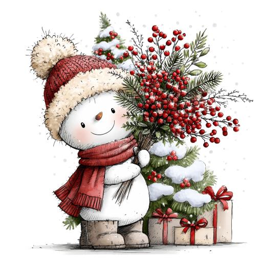 TRANSFER DTF MUÑECO DE NIEVE NAVIDAD 25 ( 12/14 cm )  [0]
