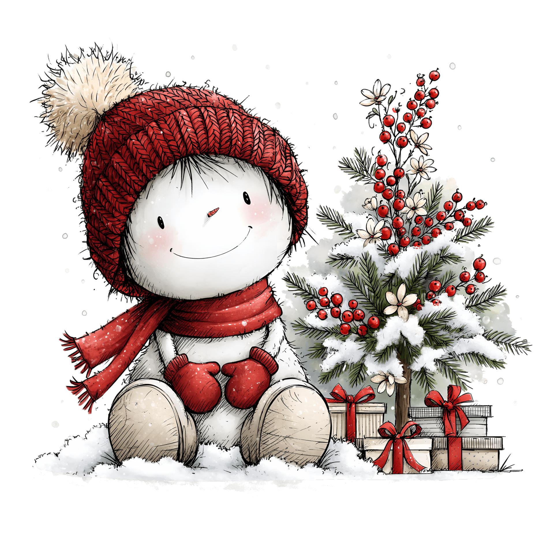 TRANSFER DTF MUÑECO DE NIEVE NAVIDAD 26 ( 12/14 cm )