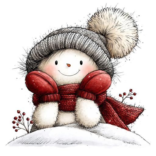 TRANSFER DTF MUÑECO DE NIEVE NAVIDAD 8 ( 12/14 cm )  [0]