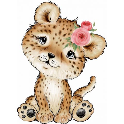 TRANSFER DTF LISTO PARA PLANCHAR LEOPARDO CHICA  SERIE AFRICA