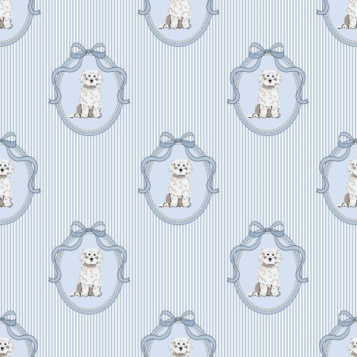 PERROS BICHÓN MALTES MEDALLÓN RAYAS   ( EN 10 TEJIDOS DISTINTOS ) 