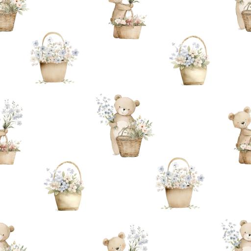 OSITO Y CESTITAS DE FLORES    ( EN 10 TEJIDOS DISTINTOS ) [0]