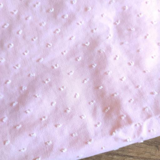 PLUMETI ALGODÓN rosa bebé mota blanca  75x140 cm  [0]