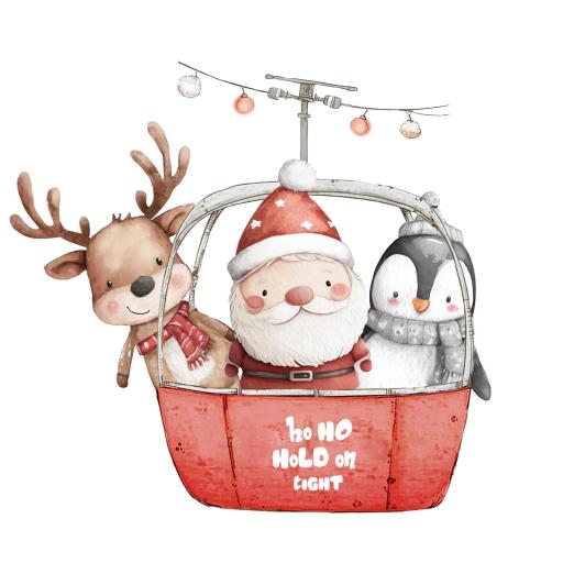 TRANSFER DTF PAPÁ NOEL TELEFÉRICO    ( 12/14 cm )  [0]
