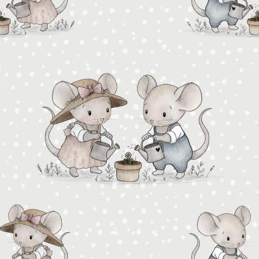 RATONCITOS JARDINEROS  ( EN 10 TEJIDOS DISTINTOS )