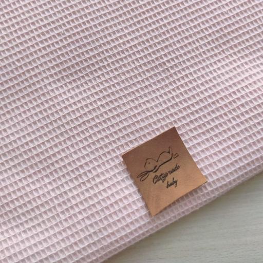 RETAL 83 CM  WAFFLE CUADRO MINI ROSA BEBÉ 3 mm  [0]