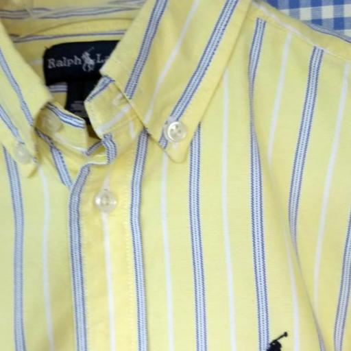Camisa oxford amarilla con rayas Polo Ralph Lauren talla 7 [0]