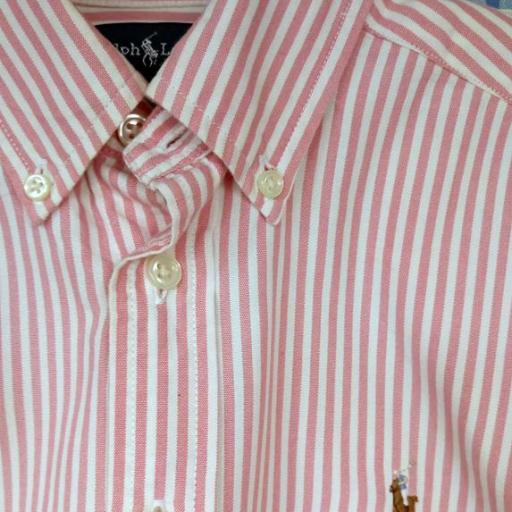 Camisa oxford rayas rosas Polo Ralph Lauren talla M 10-12 años [1]