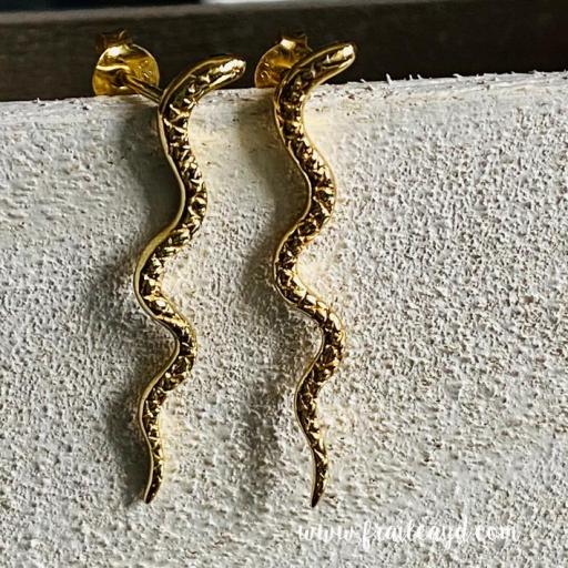 Pendientes La serpiente reptante oro [0]