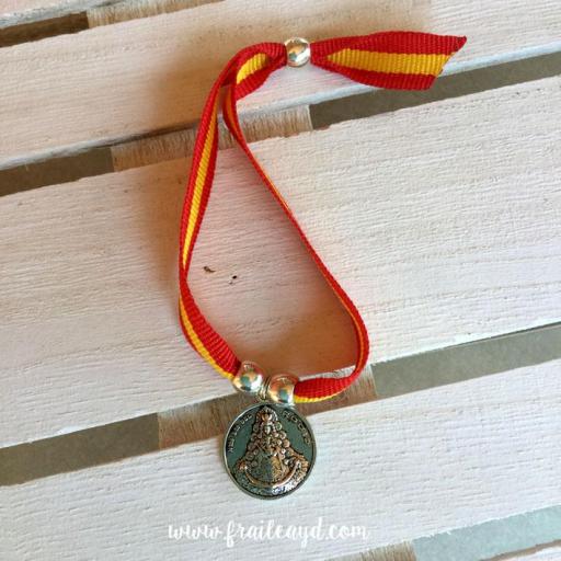 Pulsera España medalla Virgen del Rocío grande [0]