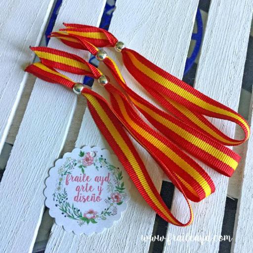 Pack 10 pulseras cinta bandera española [0]