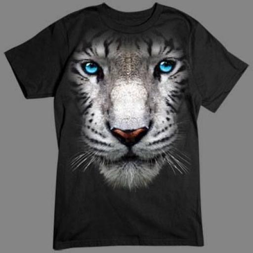 Camiseta en 3D tigre blanco