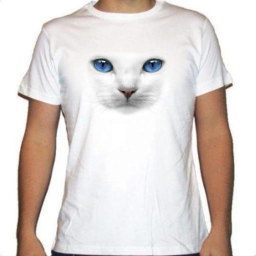 Camiseta Gato Ojos azules