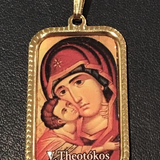 Virgen De Theotokos. Grecia Medalla 3x2 cm