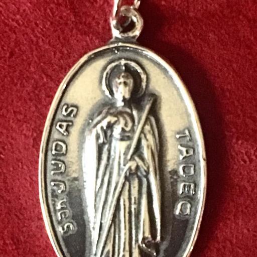 Medalla San Judas Tadeo Plata de ley 3x2cm. 