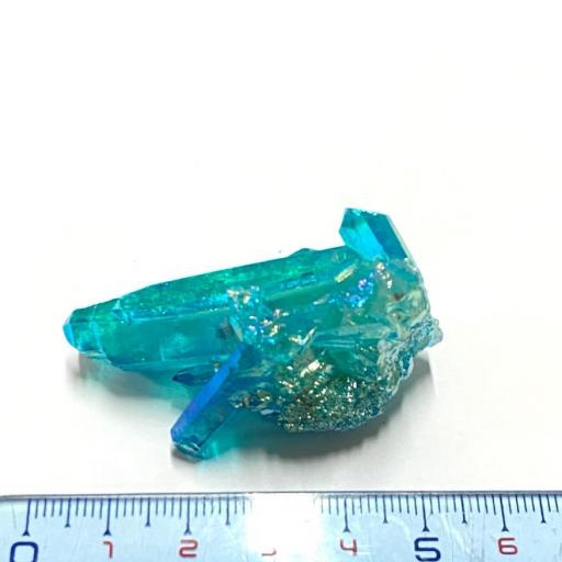 Powerful Blue Aqua Aura Quartz - Awesome Piece! Mineral, Drusa Cuarzo Aura Agua rf 003 [3]