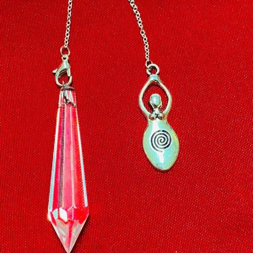 Pendulo Cristal Facetado 6 cm Diosa Wicca  -  Radiestesia  [1]