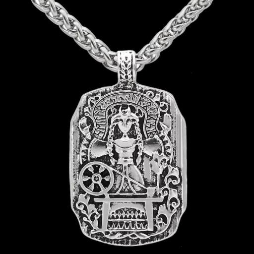 Amuleto - Colgante Diosa del Destino Vikinga - 45 mm - incluye cadena