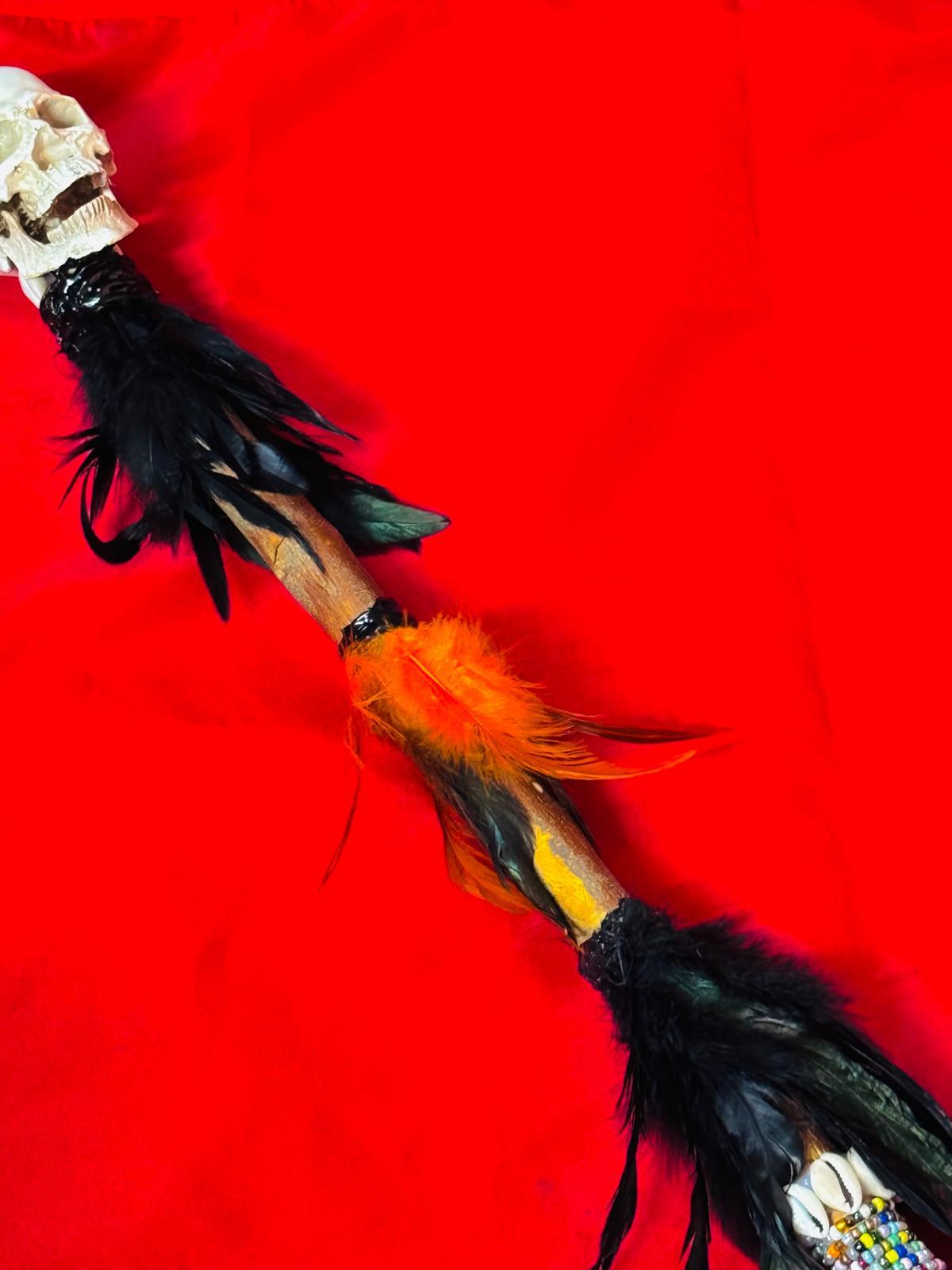 FANTASTICO ! CETRO DE PODER PARA SANTERIA 90 cm aprox. - BASTÓN DE MUERTO - SANTERIA PALO MAYOMBE - VOODOO - EGGUN