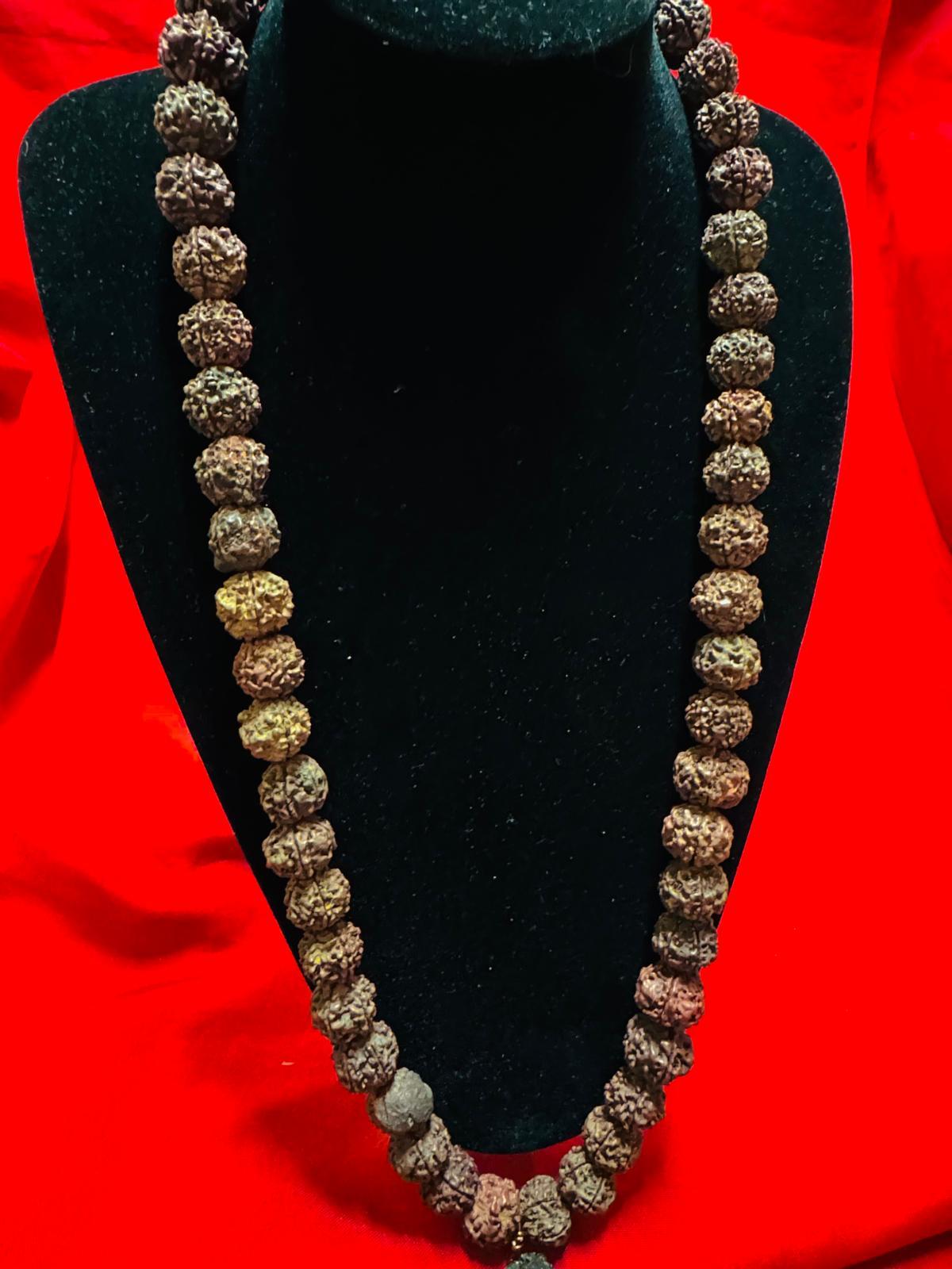 Collar Consagrado Semillas - Collar semillas de Rudraksha de 5 mukhi ( protección )