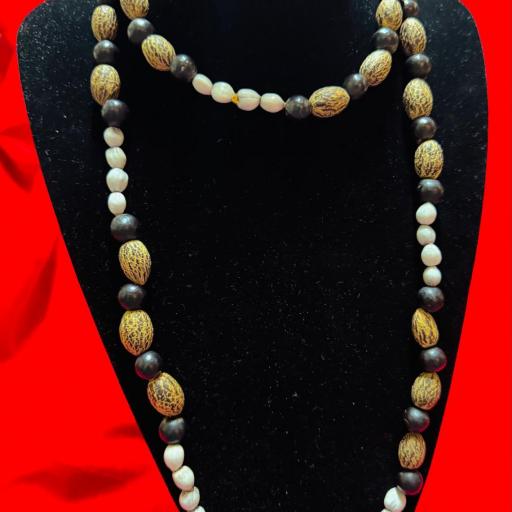 Collar Consagrado Santeria Semillas  - Collar semillas lagrimas del trabajo , amor y salud