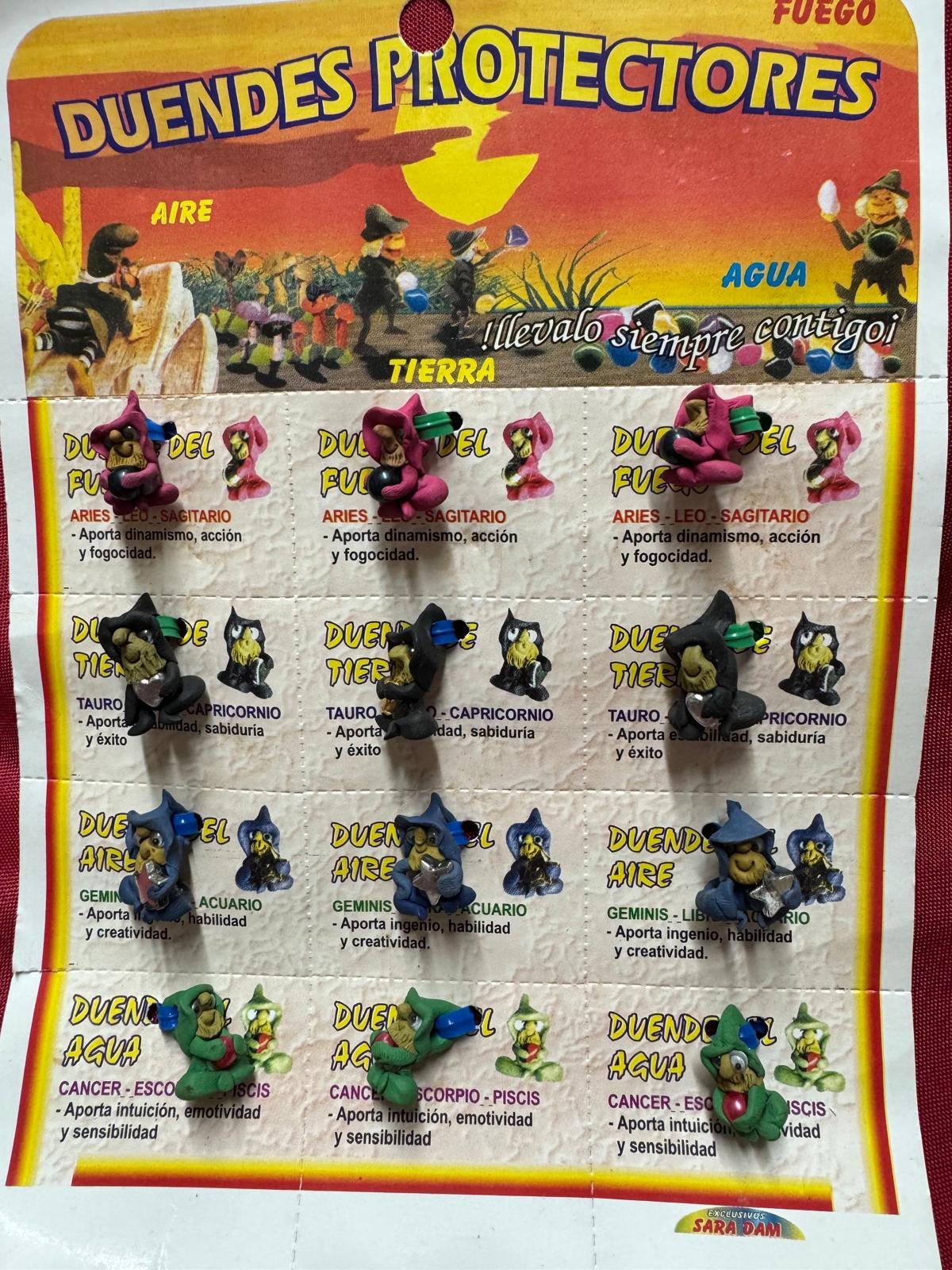 x 1 Amuleto Duendes Protectores - hecho a mano ( fuego, tierra, aire, fuego )