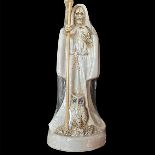 FIGURA SANTA MUERTE CON CARGA 17 cm  ( BLANCO )  [0]