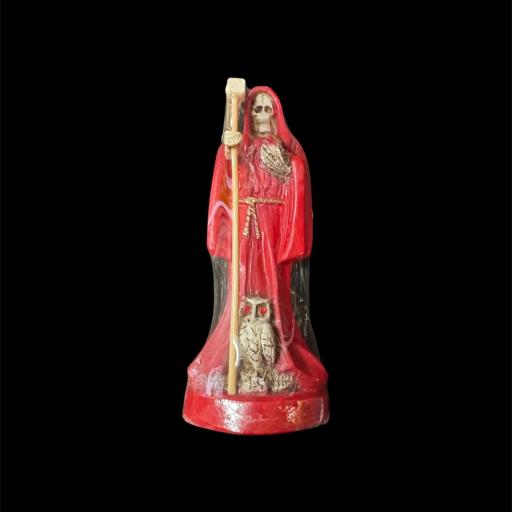 FIGURA SANTA MUERTE CON CARGA 17 cm ( ROJO)