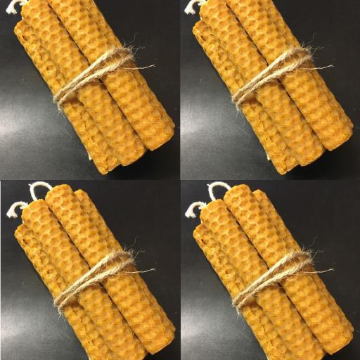  ♧ X 40 VELAS PANAL ( ABEJA ) 10cm X 2cm ♧ CERA DE ABEJAS VIRGEN PURA 100% ♧  [0]