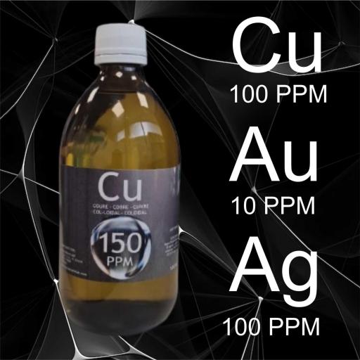 COBRE ORO Y PLATA COLOIDAL 100 PPM