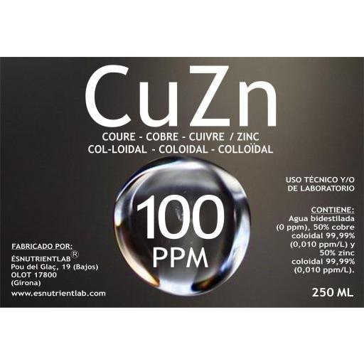 COBRE ZINC COLOIDAL 100 PPM. ESNUTRIENTLAB [0]