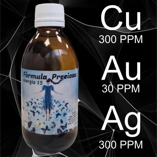 COBRE ORO Y PLATA COLOIDAL 300 PPM (FORMULA PRECIOSA "ANERGIA")