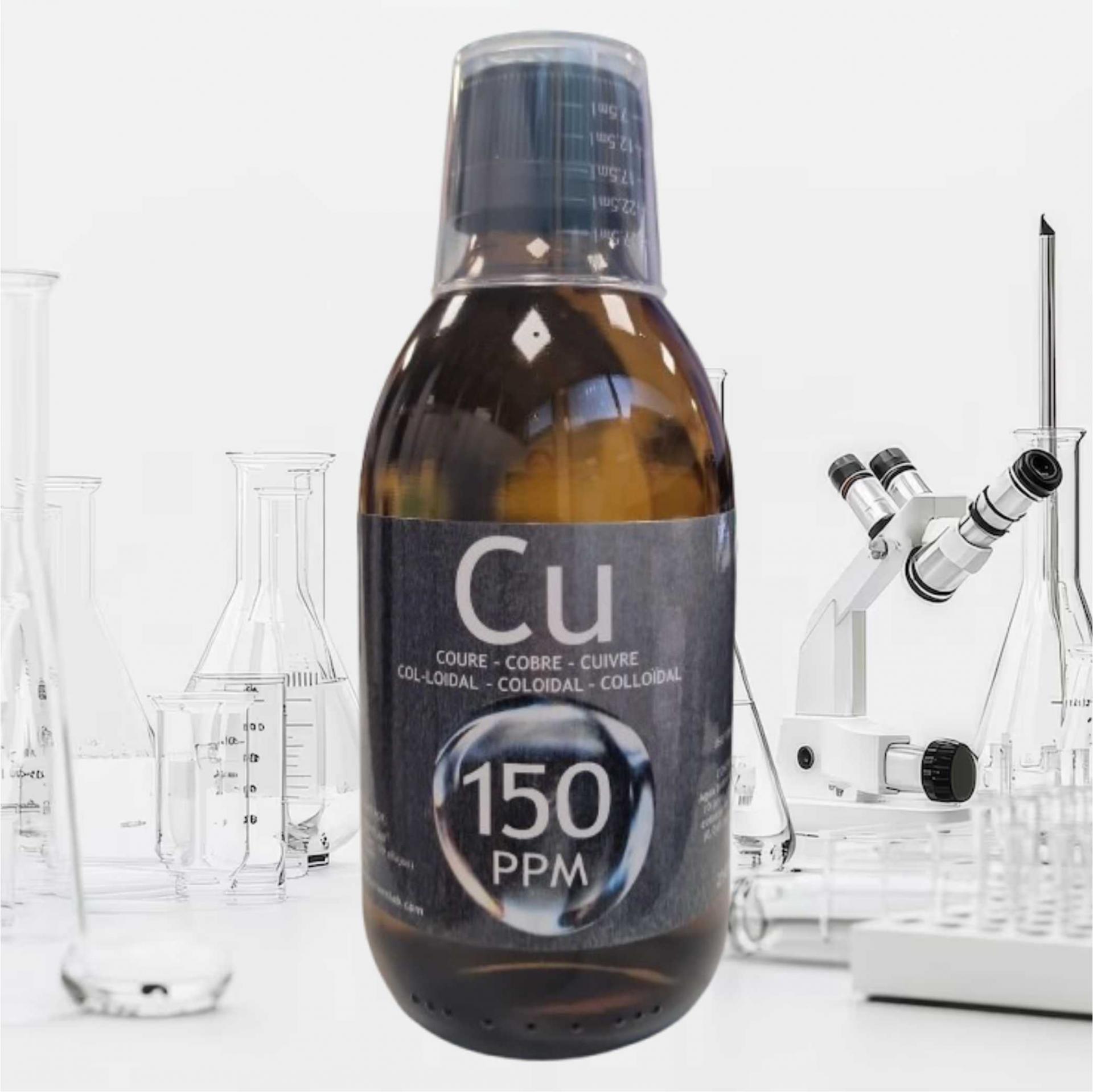 COBRE COLOIDAL 150 PPM. Con certificado de autenticidad. ESNUTRIENTLAB