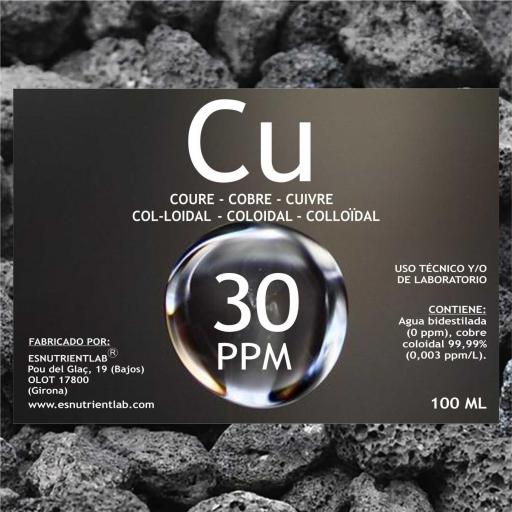 COBRE COLOIDAL 30 PPM. Con certificado de autenticidad. ESNUTRIENTLAB [1]