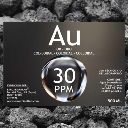 ORO COLOIDAL 30 PPM. Con certificado de autenticidad. 99% de pureza. 24 Kilates. [1]