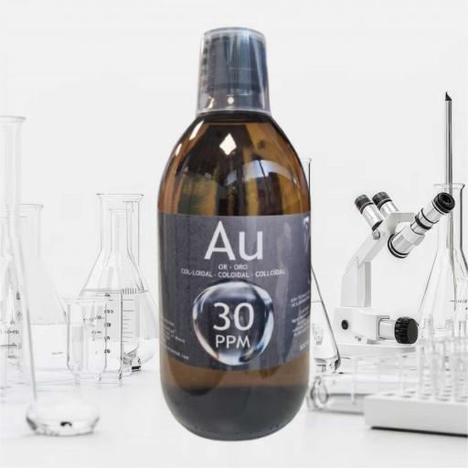ORO COLOIDAL 30 PPM. Con certificado de autenticidad. 99% de pureza. 24 Kilates.