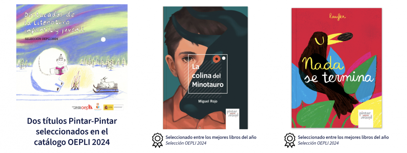 Dos títulos de Pintar-Pintar Destacados de la Literatura Infantil y Juvenil – Selección OEPLI 2024