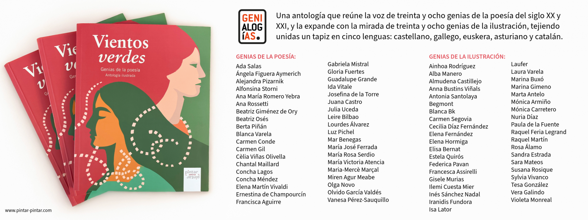 «Vientos verdes. Genias de la poesía»: selección en Canal Lector y llegada a bibliotecas escolares