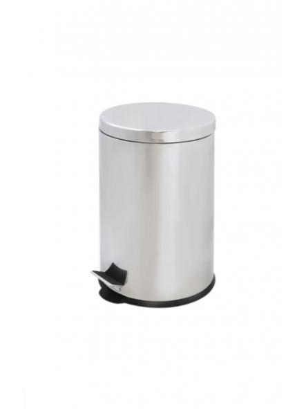 Cubo Papelera Inox 3 litros c/ Pedal. Tapa abatible.