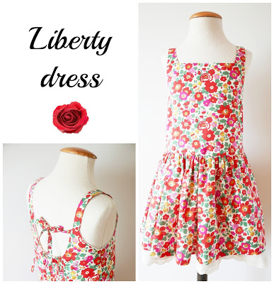 Patrón PDF para hacer vestido verano niña, tela Liberty en el modelo