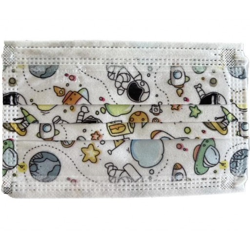 PACK 10 MASCARILLAS QUIRURGICAS INFANTILES 3 CAPAS TIPO IIR ASTRONAUTAS [0]