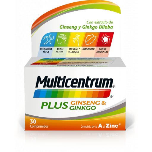 Multicentrum Plus Ginseng & Ginkgo  30 comprimidos