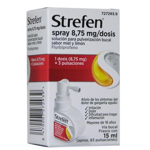 STREFEN SPRAY 8.75MG/DOSIS SOLUCIÓN PARA PULVERIZACIÓN BUCAL 15ML