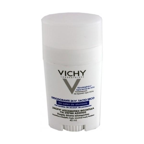 Vichy Desodorante stick 24 horas sin sales de aluminio tacto seco 40 mL 