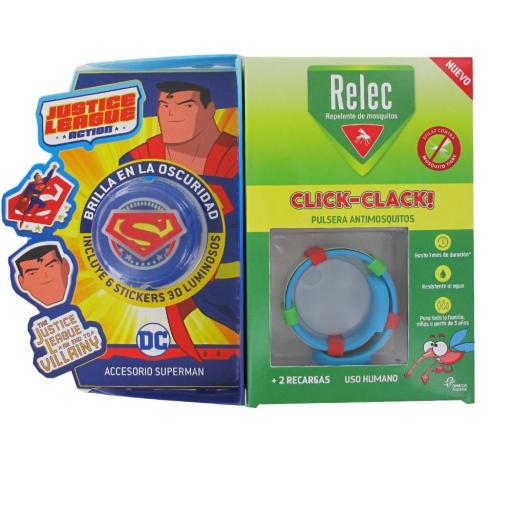 Relec Pulsera Antimosquitos Click-Clack Superman [0]